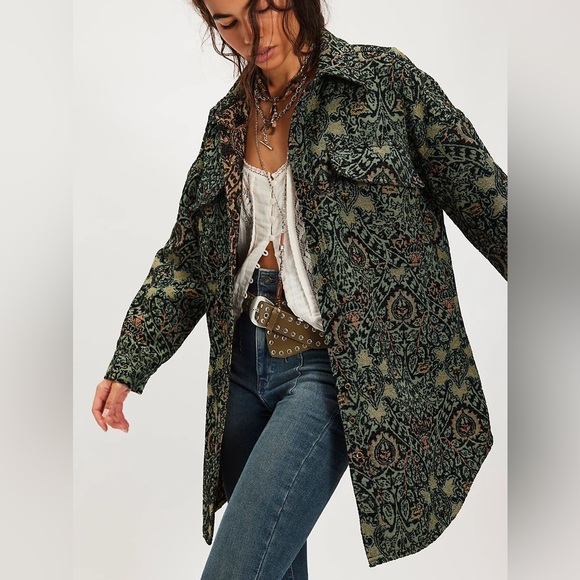 We The Free Olive and Black Patterned Jacket Size L - Picture 5 of 5